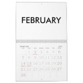 2016 Blanco kalender met grote Feestdagen (Feb 2027)