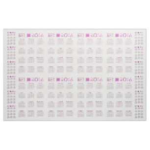 2016 Calendar Tea Towel Fabric Font Type Stof