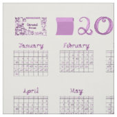2016 Calendar Tea Towel Fabric Font Type Stof (Swatch)