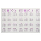 2016 Calendar Tea Towel Fabric Font Type Stof (Fat Quarter)