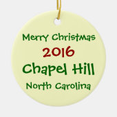 2016 CHAPEL HILL NORTH CAROLINA CHRISTMAS ORNAMENT (Voorkant)
