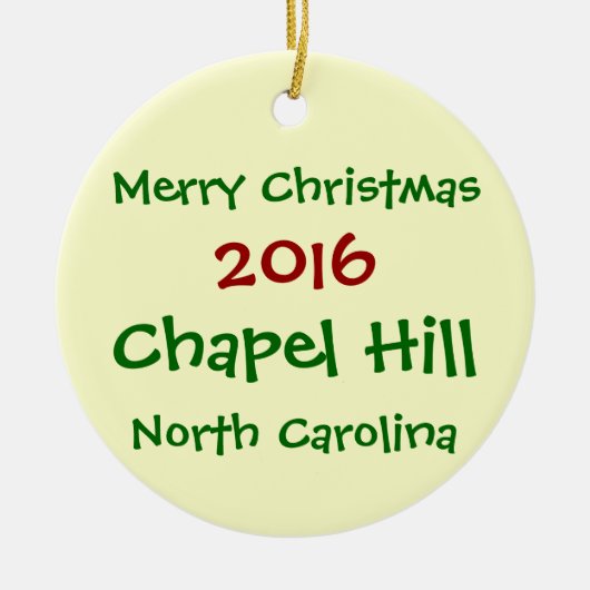 2016 CHAPEL HILL NORTH CAROLINA CHRISTMAS ORNAMENT (Voorkant)
