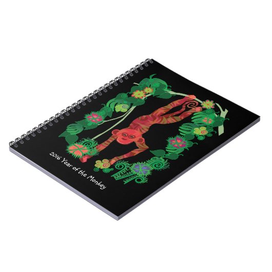 2016 Chinese Fire Monkey, aangepast notebook Notitieboek (Linkerzijde)