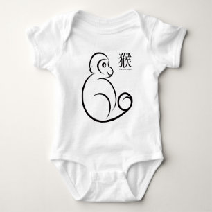 2016 Chinese Zodiac Monkey Line Art Tekening Romper