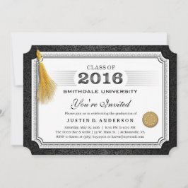 2016 Diploma Afstuderen Nodig Gold Tassel Corners  Kaart