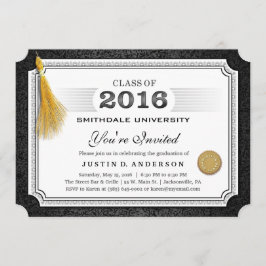 2016 Diploma Afstuderen Nodig Gold Tassel Corners Kaart