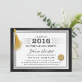 2016 Diploma Afstuderen Uitnodigen met Gold Tassel Kaart (Staand voorkant)