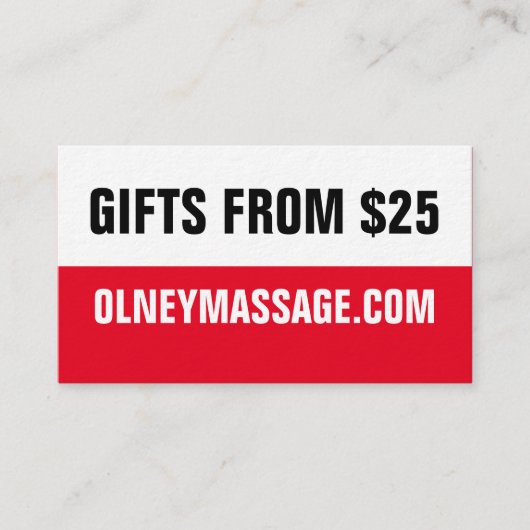 2016 EENVOUDIGE RODE KAART VISITEKAARTJE (Voorkant)