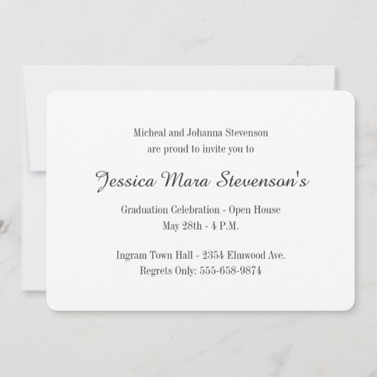 2016 Elegant Afstuderen Open House Uitnodigingen (Achterkant)