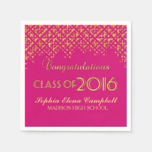 2016 Elegant Faux Glitter Confetti Afstuderen Part Servet