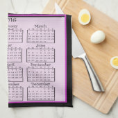 2016 Faded Lavender Dreams Cloth Calendar Theedoek (Quarter Fold)