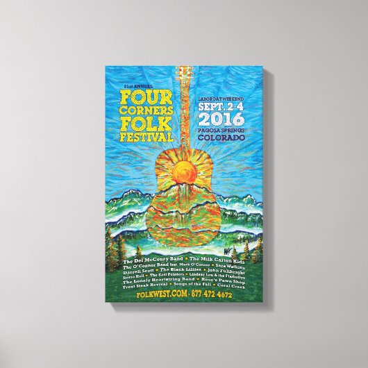 2016 Four Corners Folk Festival Poster Canvas Afdruk (Voorkant)
