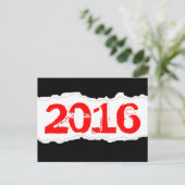 2016 (gescheurd papier) briefkaart (Staand voorkant)