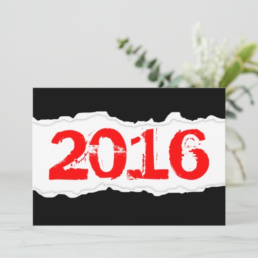 2016 (gescheurd papier) kaart (Staand voorkant)