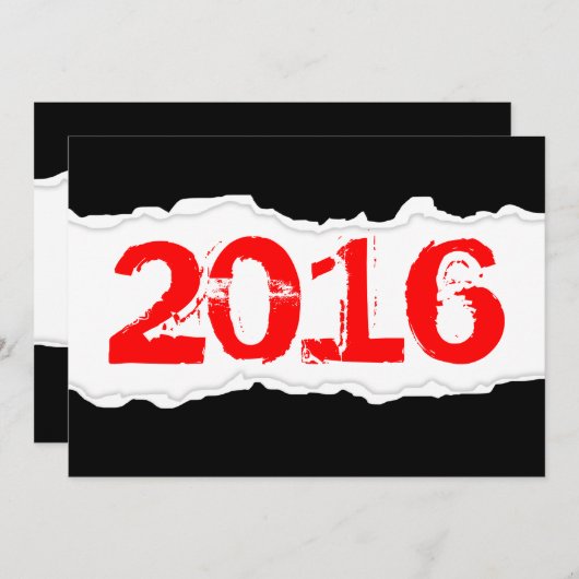 2016 (gescheurd papier) kaart (Voorkant / Achterkant)