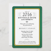2016 Green & Gold Formal Graduation Party Invite Kaart (Voorkant)