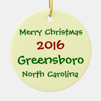 2016 GREENSBORO NOORD CAROLINA CHRISTMAS ORNAMENT