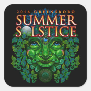 2016 Greensboro Zomerzonnewende Festival Souvenir Vierkante Sticker