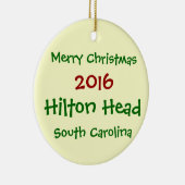 2016 HILTON HEAD ZUID CAROLINA CHRISTMAS ORNAMENT (Rechts)