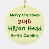 2016 HILTON HEAD ZUID CAROLINA CHRISTMAS ORNAMENT (Voorkant)