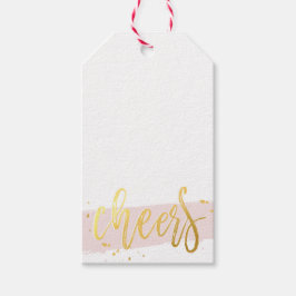 2016 HOLIDAY CHEERS handschrift goud roze Cadeaulabel