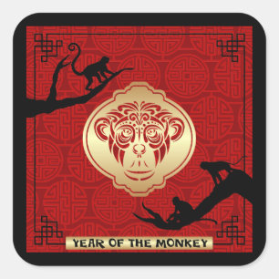 2016 Jaar van de Aap Chinees Nieuwjaar Sticker