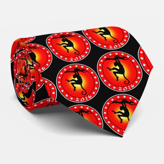 2016 Jaar van de aap Stropdas (Opgerold)