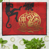 2016 Jaar van het belangrijkste Chinese nieuwjaar Theedoek (Gevouwen)