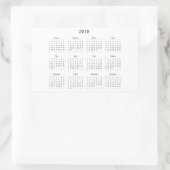 2016 Kalender Geschenken Rechthoekige Sticker (Tas)