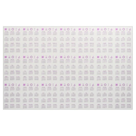2016 Kalender op STOF met Fabric Font (Yard (91,4 cm))