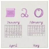 2016 Kalender op STOF met Fabric Font (Close Up)
