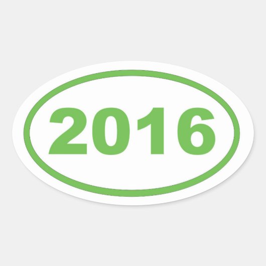 2016 lichtgroen ovale sticker (Voorkant)