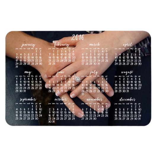 2016 Magnetische Kalender Foto Magneet 4x6 (Horizontaal)