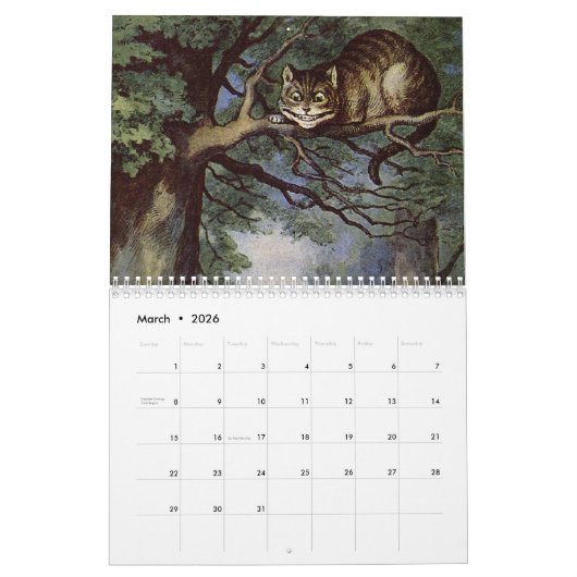 2016 Middelgrote Alice in het Wonderland-kalender Kalender (Mar 2026)