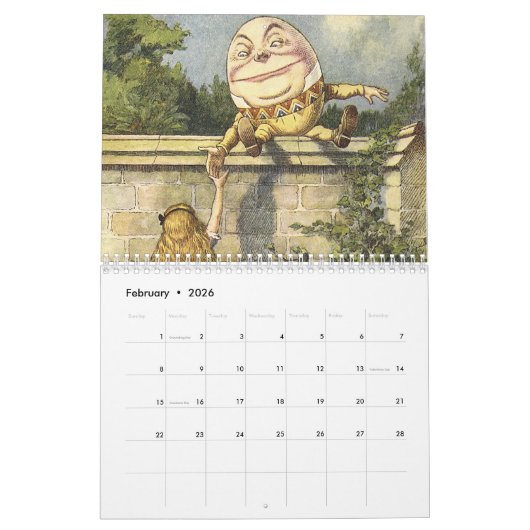 2016 Middelgrote Alice in het Wonderland-kalender Kalender (Feb 2026)