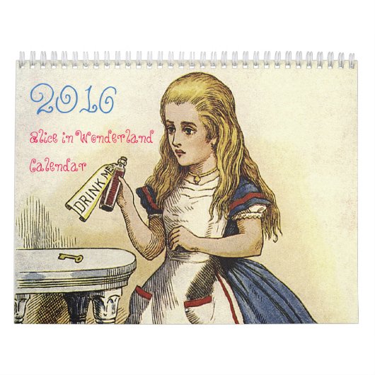 2016 Middelgrote Alice in het Wonderland-kalender Kalender (Hoes)