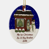 2016 Mijn eerste Kerstmis als Big Brother Keramisch Ornament (Rechts)