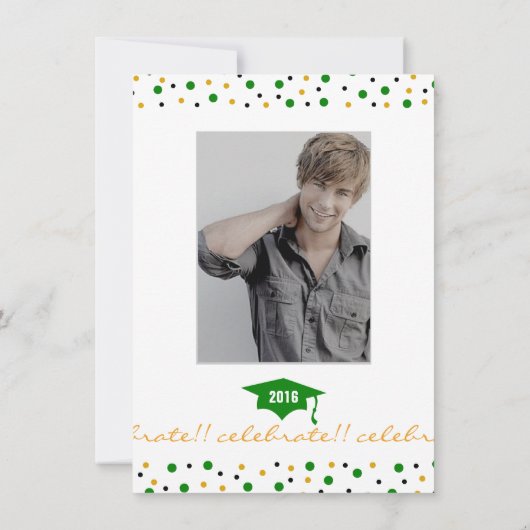 2016 Moderne afstudeerfeestuitnodiging - Groen Kaart (Achterkant)
