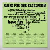 2016 Muurkalender Regels voor onze klas poster (Voorkant)