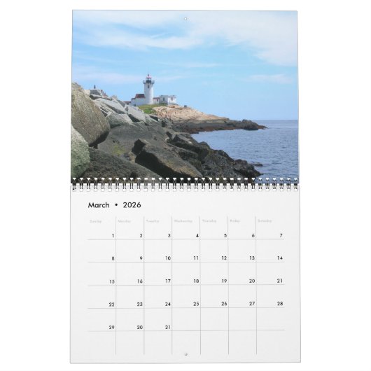 2016 New England Lighthouse-Calendar Calendar Kalender (Mar 2026)