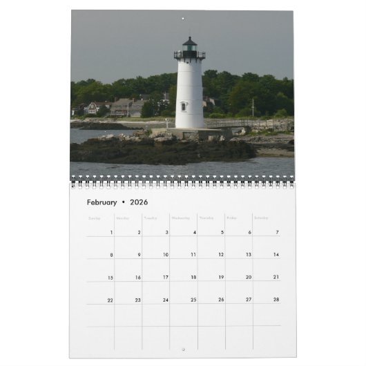 2016 New England Lighthouse-Calendar Calendar Kalender (Feb 2026)