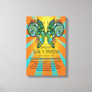 2016 Pagosa Folk 'N Bluegrass Poster Canvas Afdruk