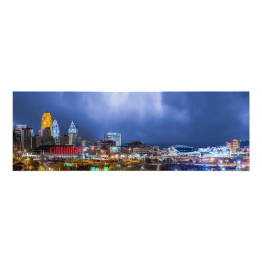 2016 Pano Shot Cincinnati Ohio Skyline - Afdruk (Voorkant)