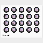 2016 Retro Palmboom Zonsondergang Ronde Sticker (Vel)