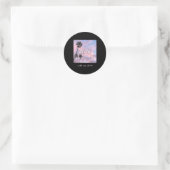 2016 Retro Palmboom Zonsondergang Ronde Sticker (Tas)