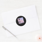 2016 Retro Palmboom Zonsondergang Ronde Sticker (Envelop)