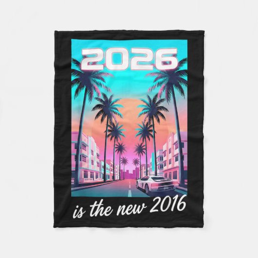 2016 Retro Synthwave Auto Esthetisch Ontwerp Fleece Deken (Voorkant)