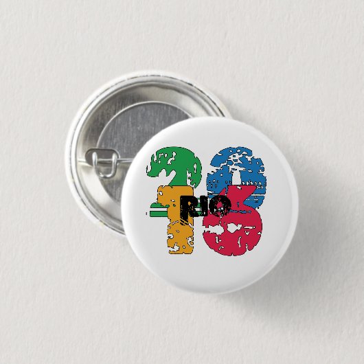 2016 rio de janeiro brasil olimpiadas ronde button 3,2 cm (Voorkant /achterkant)