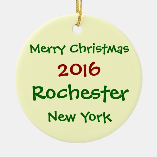 2016 ROCHESTER NEW YORK MERRY CHRISTMAS ORNAMENT (Voorkant)