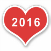 2016 Rood Hart Vinyl Sticker (Voorkant)